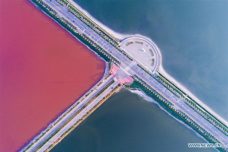Yuncheng_salt lacul care s-a inrosit china alge