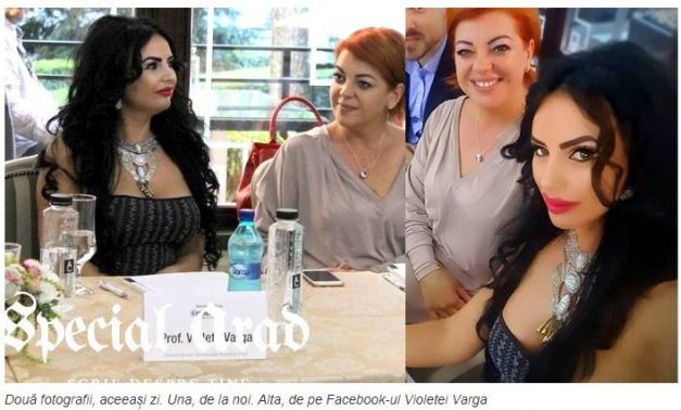 Asa arata Violeta Varga in realitate (stanga), iar asa arata in pozele de pe Facebook (dreapta) 