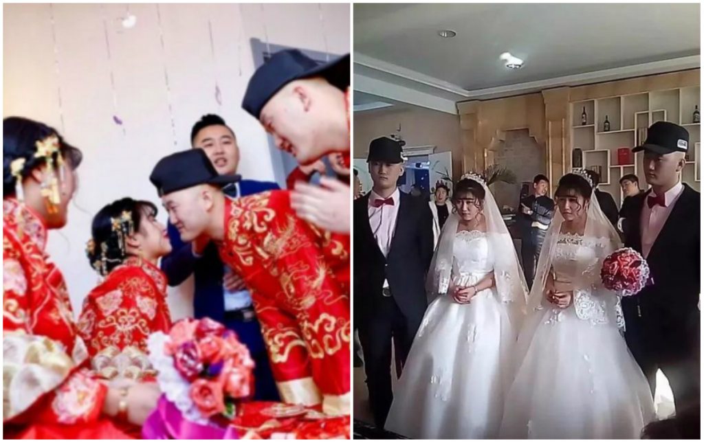 Invitatii au crezut ca vad dublu la nunta acestor tineri
