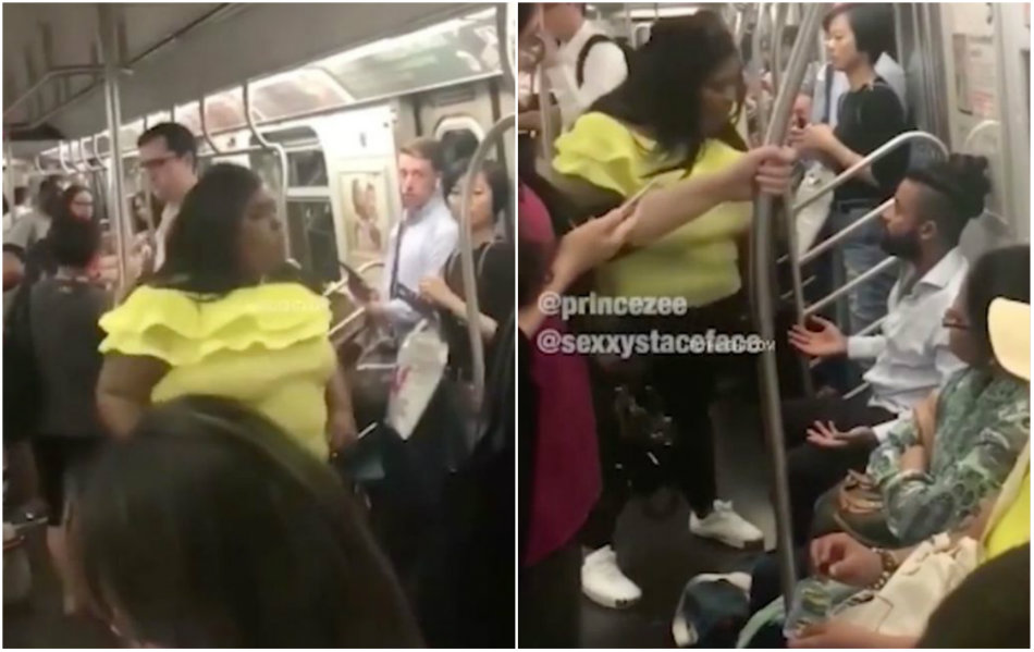 Pasagera a luat-o razna cand un barbat a refuzat sa ii ofere locul din metrou