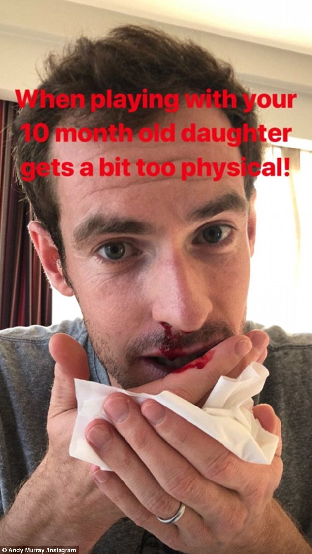 Andy Murray, lovit in fata de fiica lui. Sportivul s-a ales cu sange la nas (2)