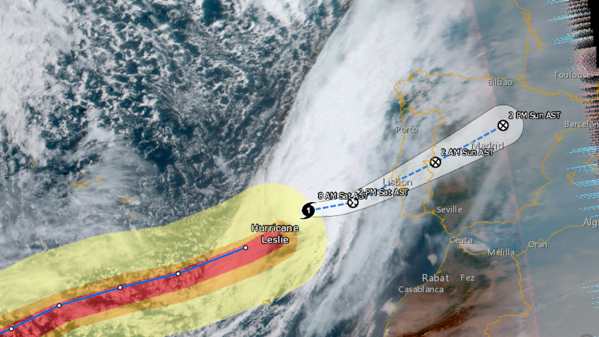 Furtuna Leslie a lovit Portugalia şi se îndreaptă spre Spania (6)