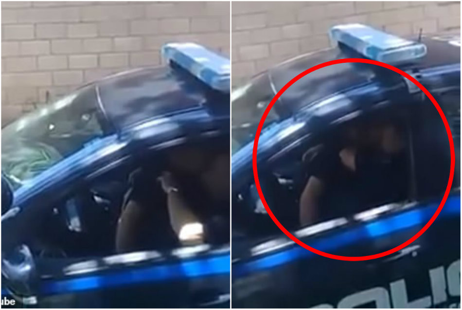Politisti filmati in timp ce intretineau relatii intime in masina de serviciu cu care patrulau
