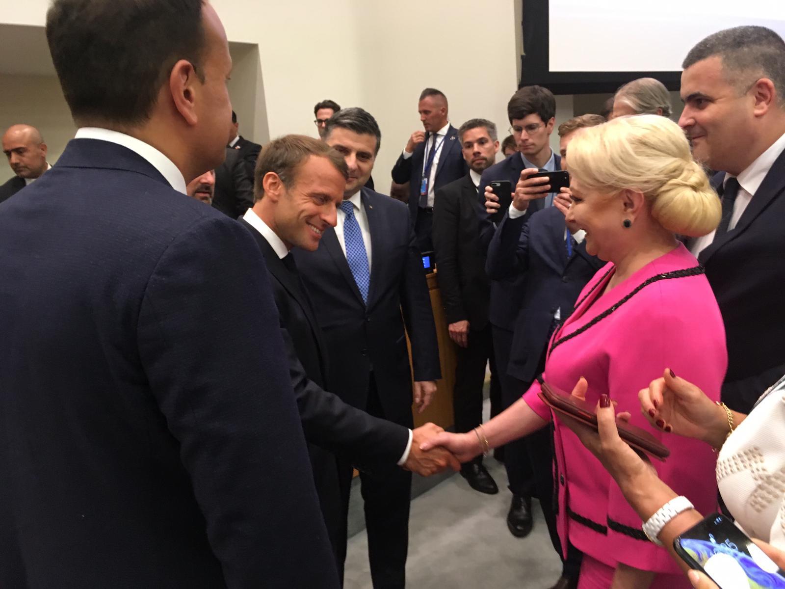 Viorica Dancila s-a intalnit cu Emmanuel Macron