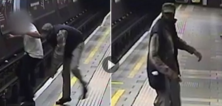 Momentul șocant în care un individ împinge un bărbat în fața metroului