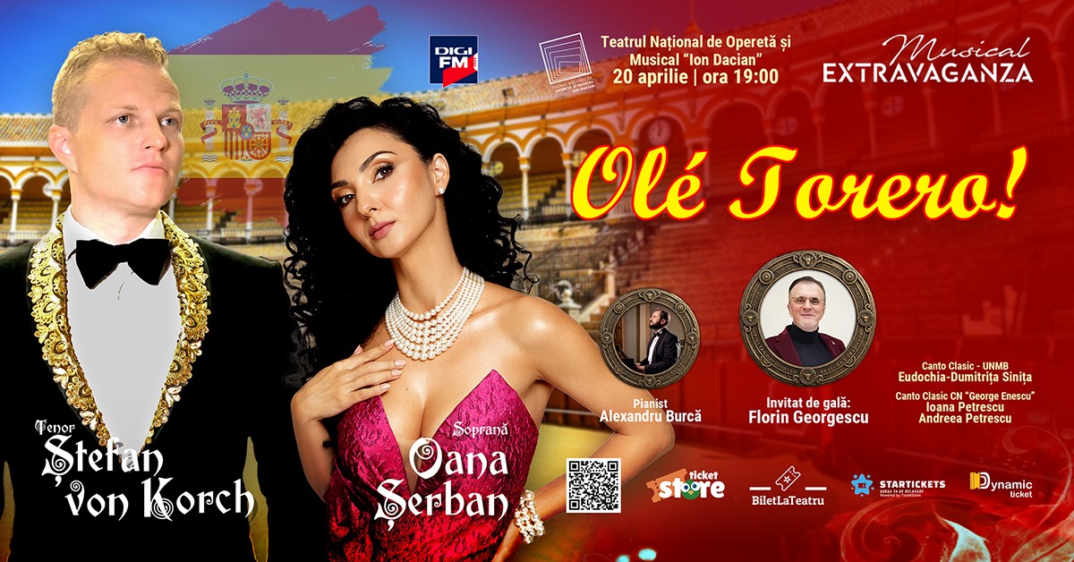 Poza pentru articolul Tenorul ŞTEFAN von KORCH va „înflăcăra” scena Operetei cu recitalul „OLÉ, TORERO!” alături de OANA MARIA ŞERBAN şi FLORIN GEORGESCU pe 20 aprilie